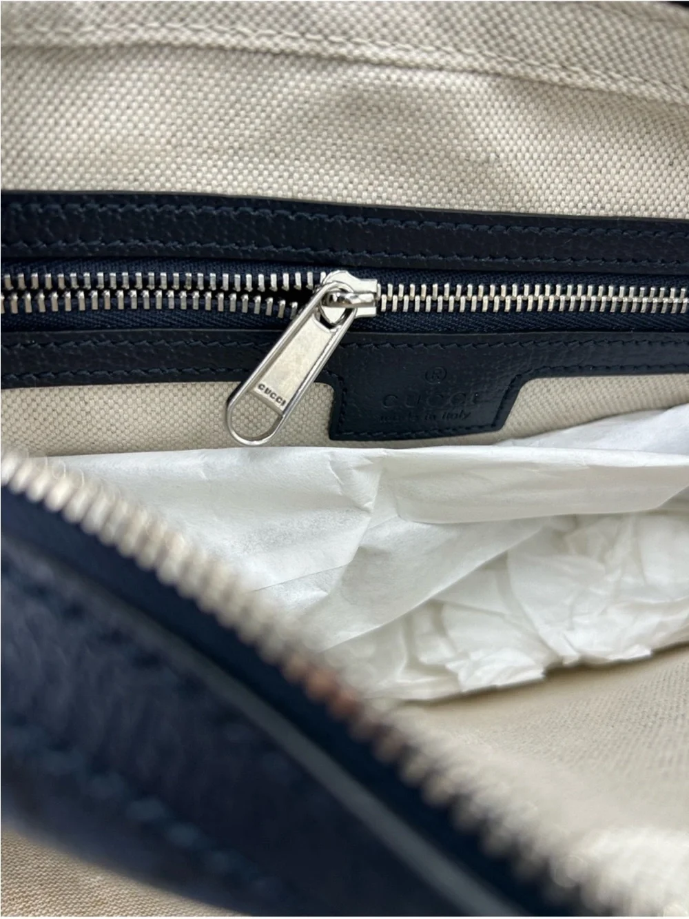 Unisex Gucci black/Navy GG Ophelia Supreme Camera Bag - Picture 10 of 11